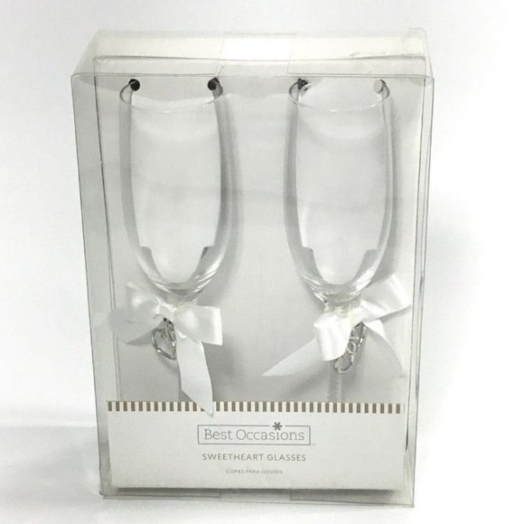 Best Occasions Sweetheart Glasses Flutes - Picture 1 of 10